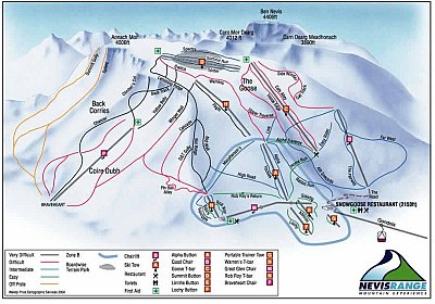 Nevis Range: схема склонов