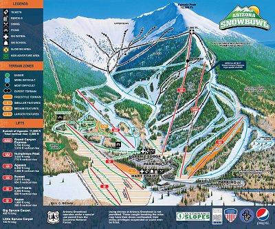 Arizona Snowbowl: схема склонов