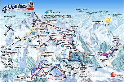 Горнолыжный курорт Вербье (Verbier): схема склонов