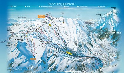 Les Contamines Montjoie: схема склонов