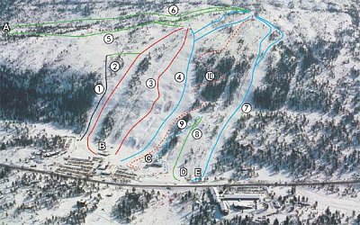 Gautefall: схема склонов