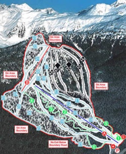 Shames Mountain: схема склонов
