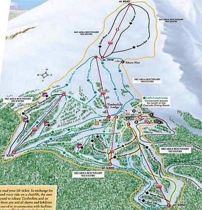Timberline Lodge: схема склонов