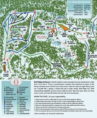 Wolf Ridge: схема склонов