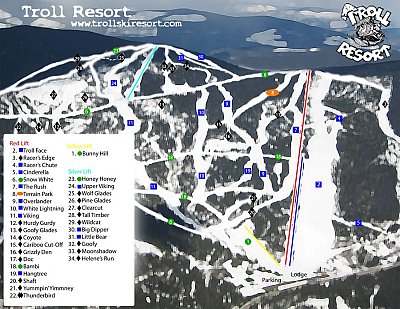 Troll Mountain: схема склонов