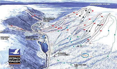 Bydalsfjällen – Bydalen: схема склонов