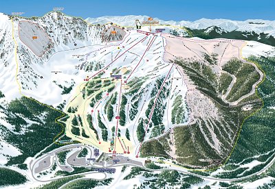 Arapahoe Basin: схема склонов