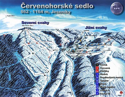 Cervenohorske Sedio-Sumperk: схема склонов