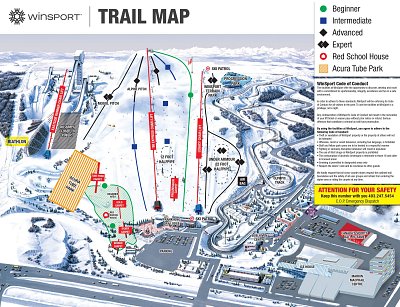 Canada Olympic Park: схема склонов