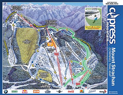 Cypress Mountain: схема склонов