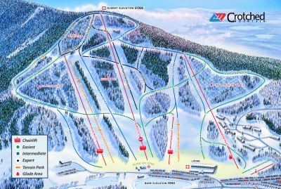 Crotched Mountain: схема склонов