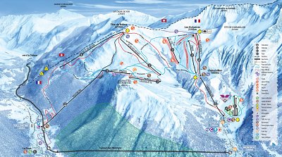 Le Tour -Col de Balme - Chamonix: схема склонов