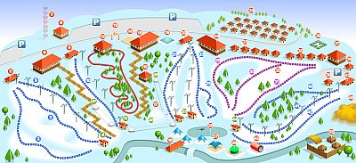 Yakhroma Park: схема склонов