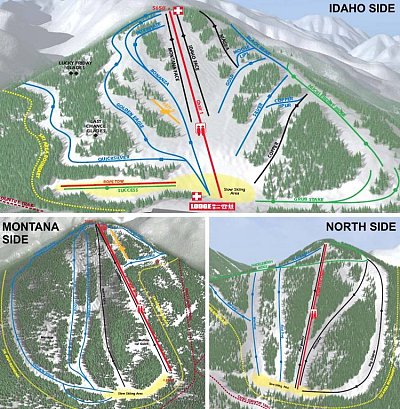 Lookout Pass: схема склонов