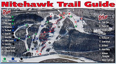 Nitehawk Ski Area: схема склонов
