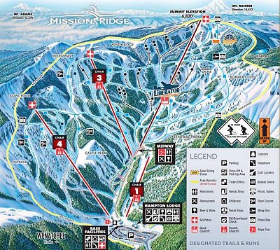 Mission Ridge: схема склонов
