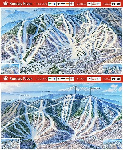 Sunday River: схема склонов