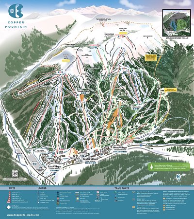 Copper Mountain: схема склонов