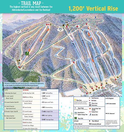 Bristol Mountain: схема склонов
