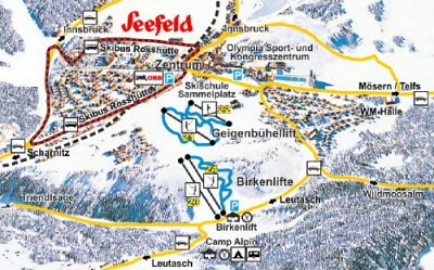 Горнолыжный курорт Geigenbuhellift Seefeld: схема склонов