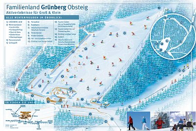 Горнолыжный курорт Grunberg Obsteig: схема склонов