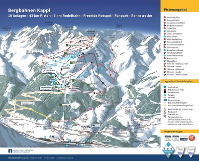Горнолыжный курорт Kappl / Paznaun-Ischgl: схема склонов