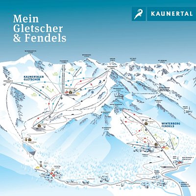 Горнолыжный курорт Kaunertaler Gletscher: схема склонов