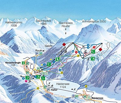 Ski resort Krinnenalpe – Nesselwängle: схема склонов