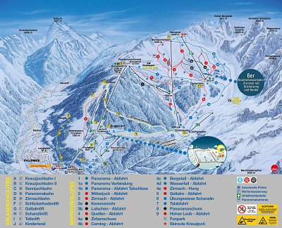 Ski resort Schlick 2000 – Fulpmes: схема склонов