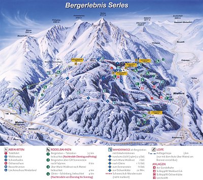 Ski resort Serles – Mieders: схема склонов