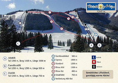 Ski resort Teichalm – Fladnitz: схема склонов