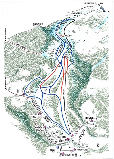 Ski resort Heutal – Unken: схема склонов