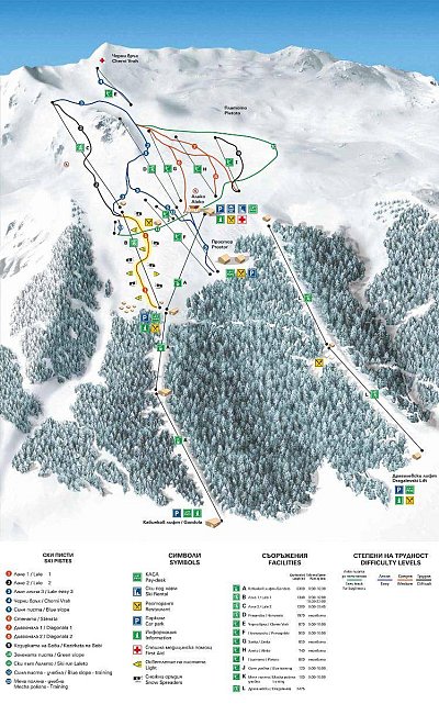 Ski resort Vitosha/Aleko – Sofia: схема склонов