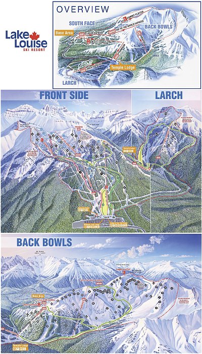 Горнолыжный курорт Banff - Lake Louise: схема склонов