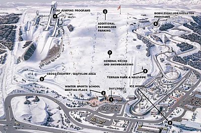 Горнолыжный курорт Canada Olympic Park: схема склонов
