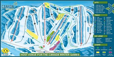 Ski resort Canyon: схема склонов