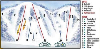 Ski resort Dagmar Ski Resort: схема склонов