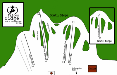 Горнолыжный курорт Falcon Ridge: схема склонов
