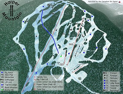 Ski resort Harper Mountain: схема склонов