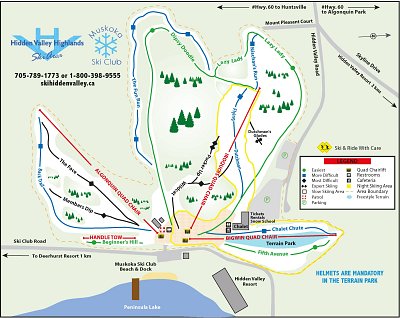 Ski resort Hidden Valley Highlands: схема склонов
