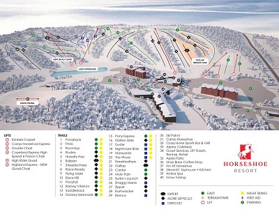 Ski resort Horseshoe Resort: схема склонов