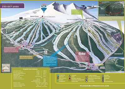 Ski resort Hudson Bay Mountain – Smithers: схема склонов