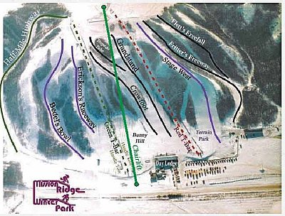 Горнолыжный курорт Mission Ridge, CA: схема склонов