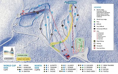 Ski resort Mont Cascades: схема склонов