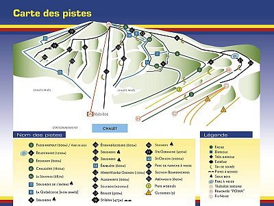 Горнолыжный курорт Mont Orignal: схема склонов