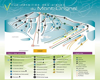 Горнолыжный курорт Mont Orignal: схема склонов