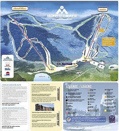 Горнолыжный курорт Mont Ste-Marie: схема склонов