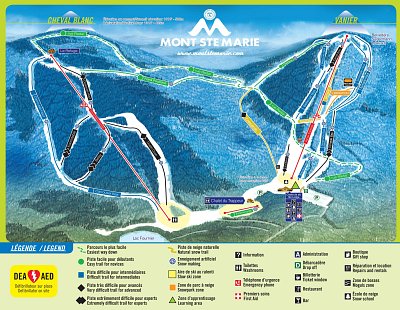 Горнолыжный курорт Mont Ste-Marie: схема склонов