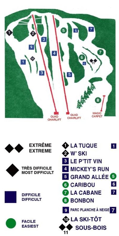 Горнолыжный курорт Mont Ti-Basse: схема склонов