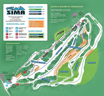 Ski resort Mount Sima: схема склонов